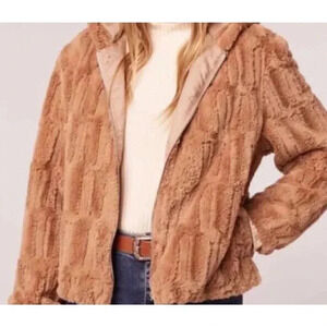 Band of The Free Faux Fur Hooded Jacket Butterscotch NWT women’s coat